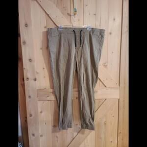 Tavik Cropped Chino Pants Mens XL Beige Stretch Cuffed Beach Casual. Elastic